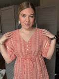 Coral Embroidered Maxi Dress
