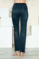 Judy Blue Full Size Button Fly Hem Destroy Straight Jeans-online exclusive