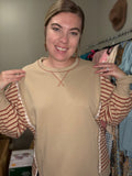 Raw Trim Stripe Pullover