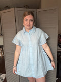 Baby Blue Eyelet Mini Dress
