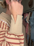 Raw Trim Stripe Pullover