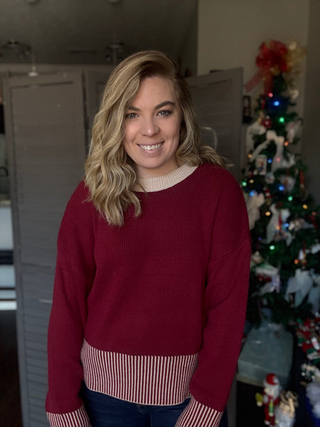Maroon Detailed Sweater