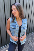 Morgan Sleeveless Denim Vest (Online Exclusive)