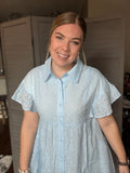 Baby Blue Eyelet Mini Dress