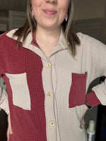 Ribbed Colorblock Shacket