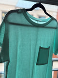 Teal Ribbed Knit top