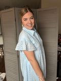 Baby Blue Eyelet Mini Dress