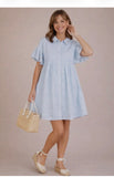 Baby Blue Eyelet Mini Dress