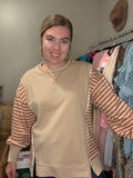 Raw Trim Stripe Pullover