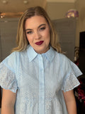 Baby Blue Eyelet Mini Dress