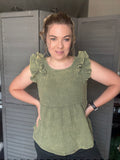 Olive Flutter Tank