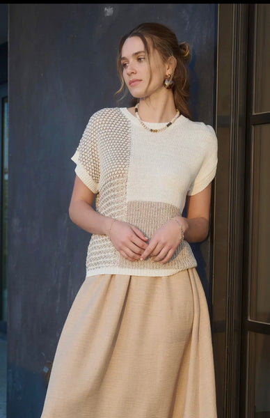 Modern Mosaic Sweater- Ivory