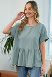 Dusty Blues Babydoll Top