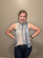 Blue High Neck Tank