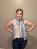 Blue High Neck Tank
