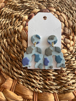 Cheetah Blue Clay Earrings