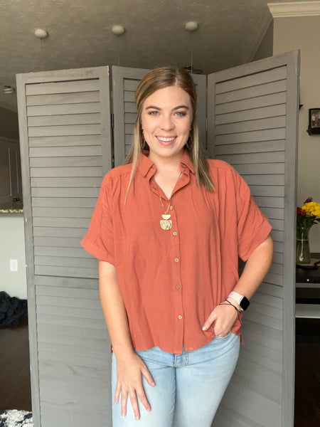 Burnt Orange Button up