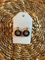 Petite Jet Black Beaded Drop Earrings