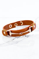 Brown Equestrian Style Leather Bracelet-online exclusive