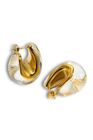 Natural Elements Chunky Gold Clear Hoop Earrings (online exclusive)