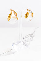 Natural Elements Chunky Gold Clear Hoop Earrings (online exclusive)