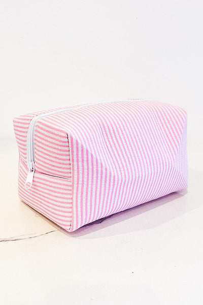 Pink Seersucker Makeup Bag (online exclusive)