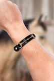 Black Equestrian Style Leather Bracelet-online exclusive