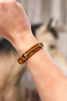 Brown Equestrian Style Leather Bracelet-online exclusive