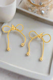 Natural Elements Gold Dangle Bow Earrings