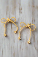 Natural Elements Gold Dangle Bow Earrings