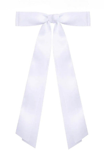 Take a Bow White Satin Hair Bow-online exclusive