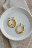 Natural Elements Triple Threat Gold Hoop-online exclusive