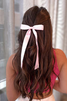 Take a Bow Pink Satin Hair Bow-online exclusive